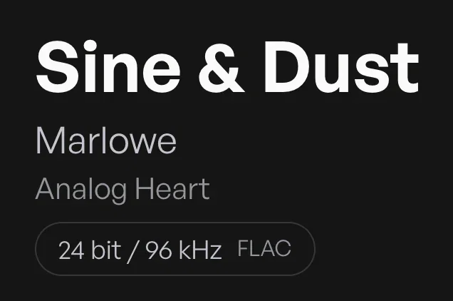 The same track details with the text size set to Larger.