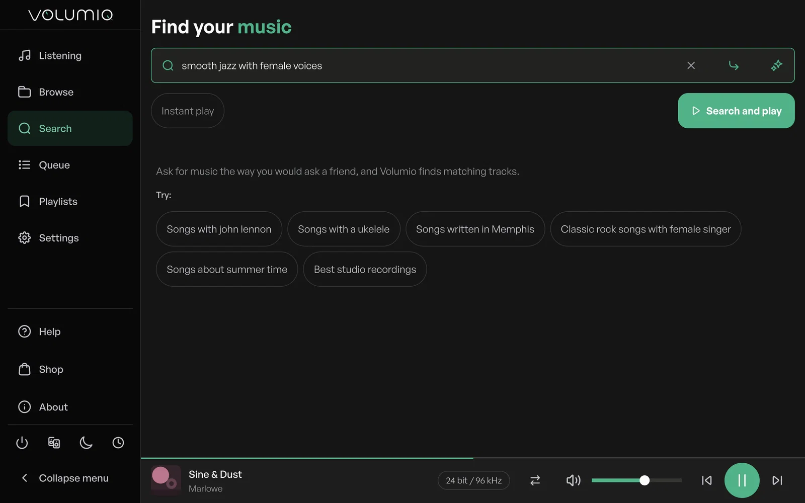 Nova's Super search with the request smooth jazz with female voices.