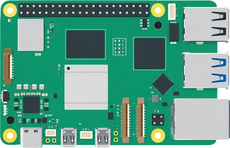 A Raspberry Pi board