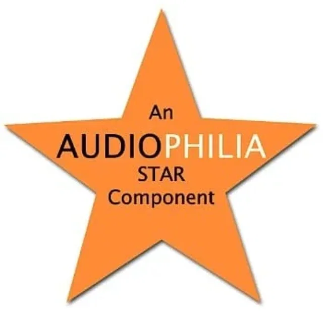 The Audiophilia Star Component badge: an orange star.